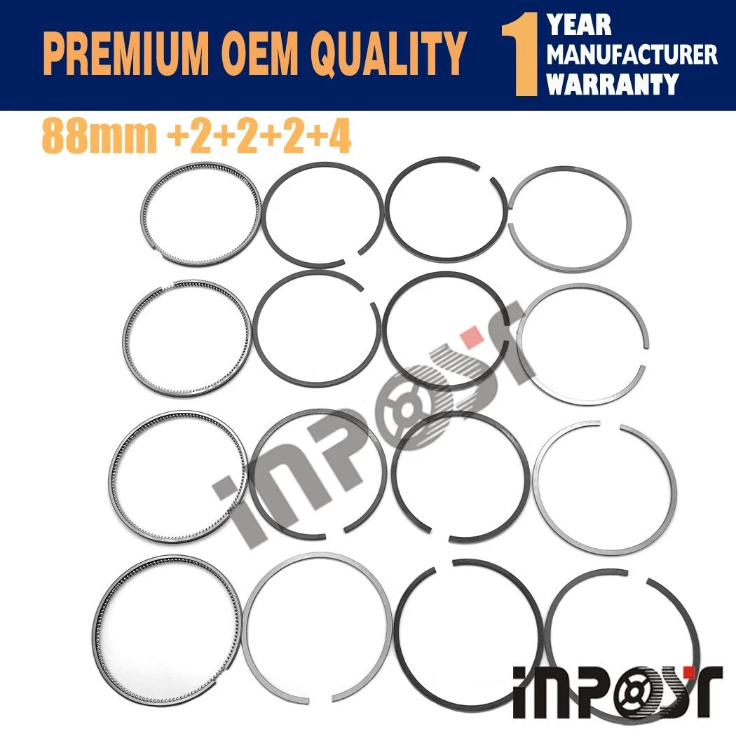 Set of 4 STD Pistons & Rings for Isuzu D201 (2.2Di)