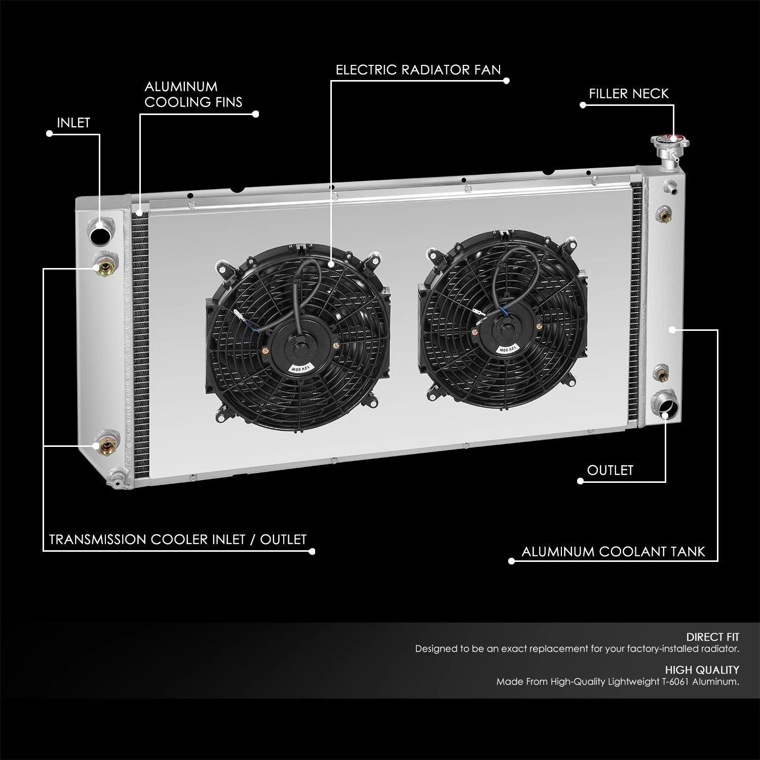 3 Row Aluminum Radiator + Fanshroud for Cadillac Chevrolet GMC (1992–2002)