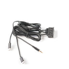 USB Type-C AUX RCA Audio Input Socket Panel Extension Cable Adapter Black