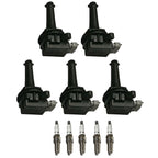 5X Ignition Coil Pack & Iridium Spark Plug for Volvo C30 C70 S40 (2006–2013)