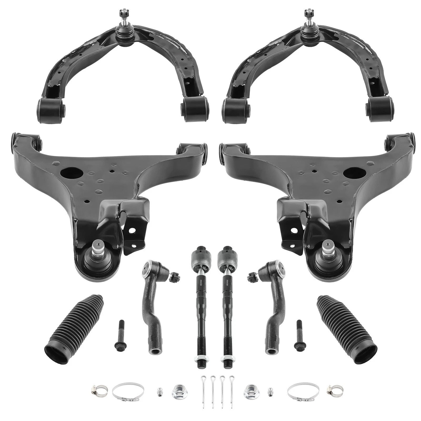 Set of 2 Front Struts + Control Arm Tie Rod for Nissan Titan (2004–2015) 4WD