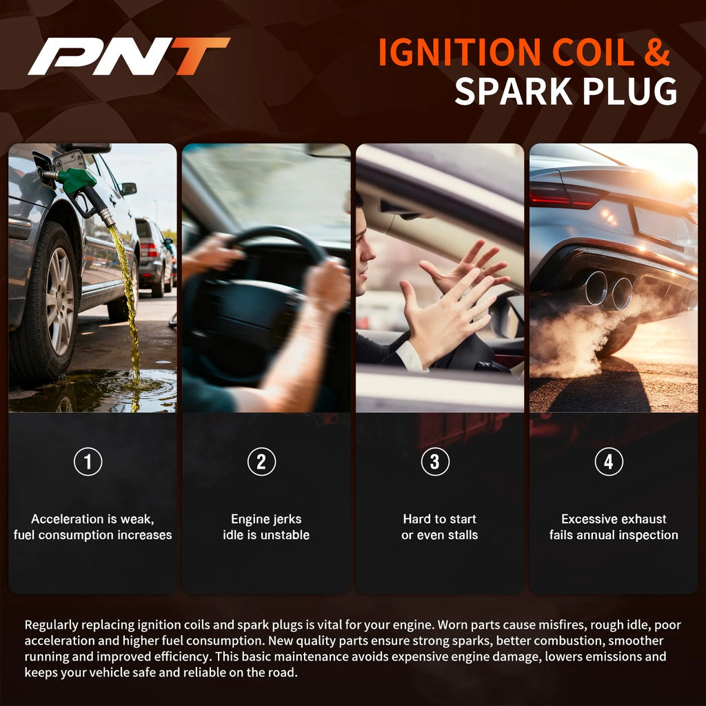 8X Ignition Coil & Spark Plug & Wire for Chevy Silverado GMC 4.8/5.3/6.0L (2007–2013)