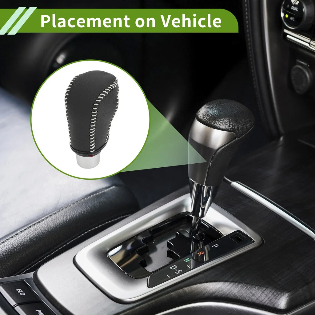 Gear Shift Knob Cover for Honda Civic 2016-2021 Black Beige Faux Leather