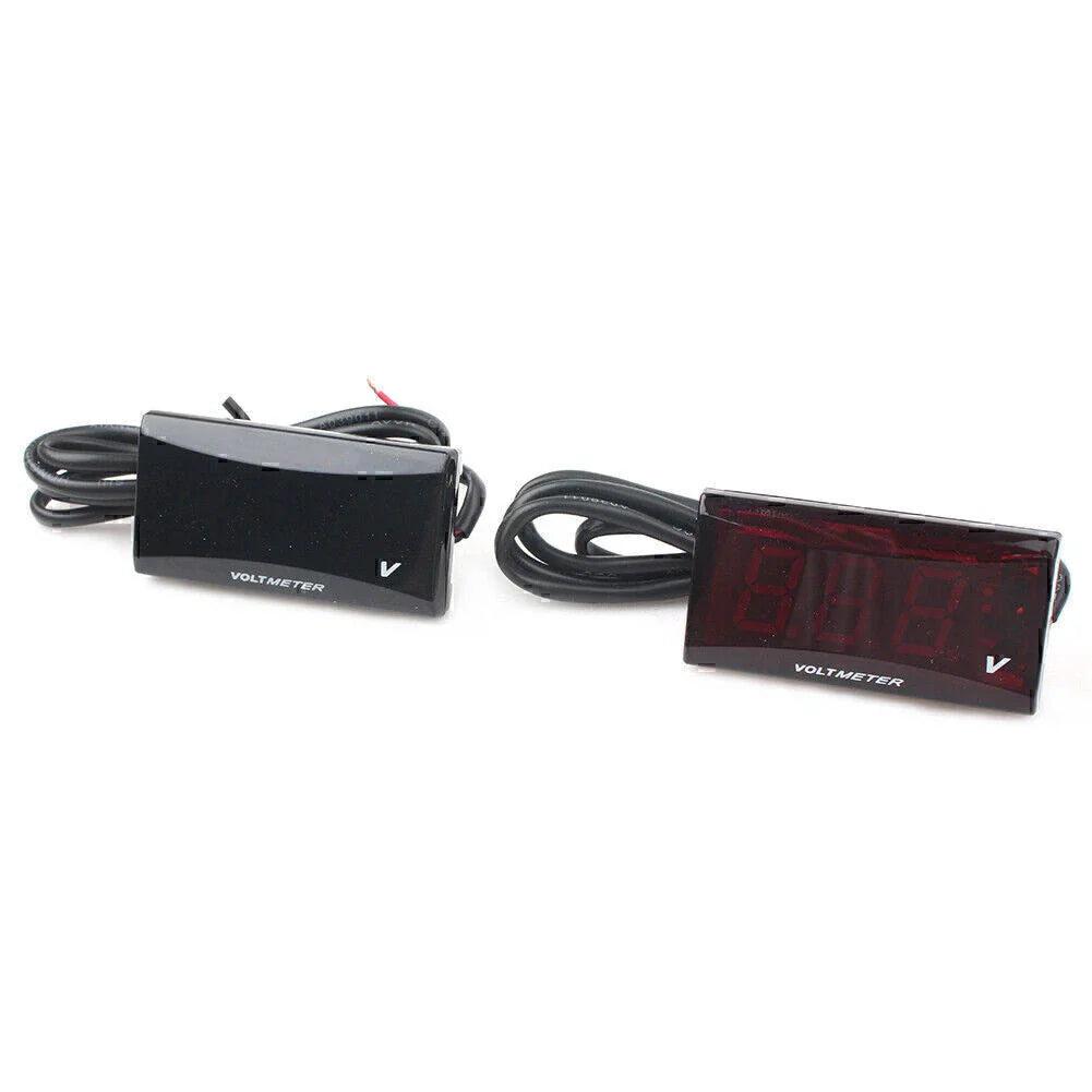 Mini LED Digital Voltmeter Gauge for Universal Vehicles - Red/Blue