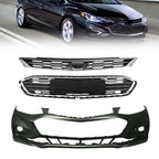 Front Upper Lower Grille & Bumper Cover for Chevy Cruze (2016–2018)