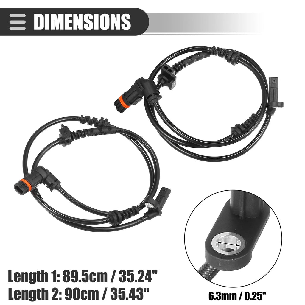 2X ABS Sensor for Mercedes-Benz CL500 (2000–2006) No. 2215401417