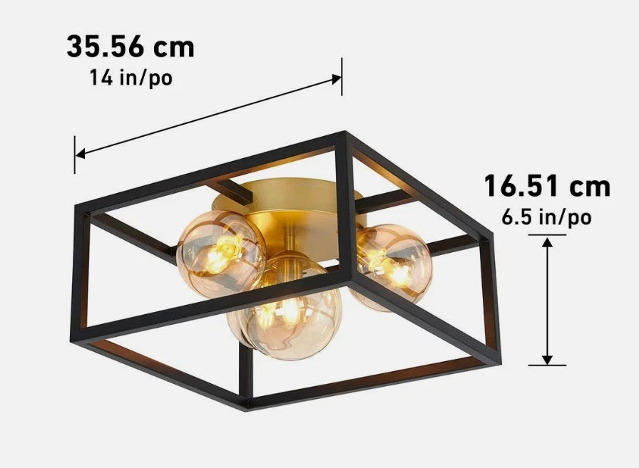 4-Light Flush Mount Ceiling Light for Artika Griffintown (14 in.)