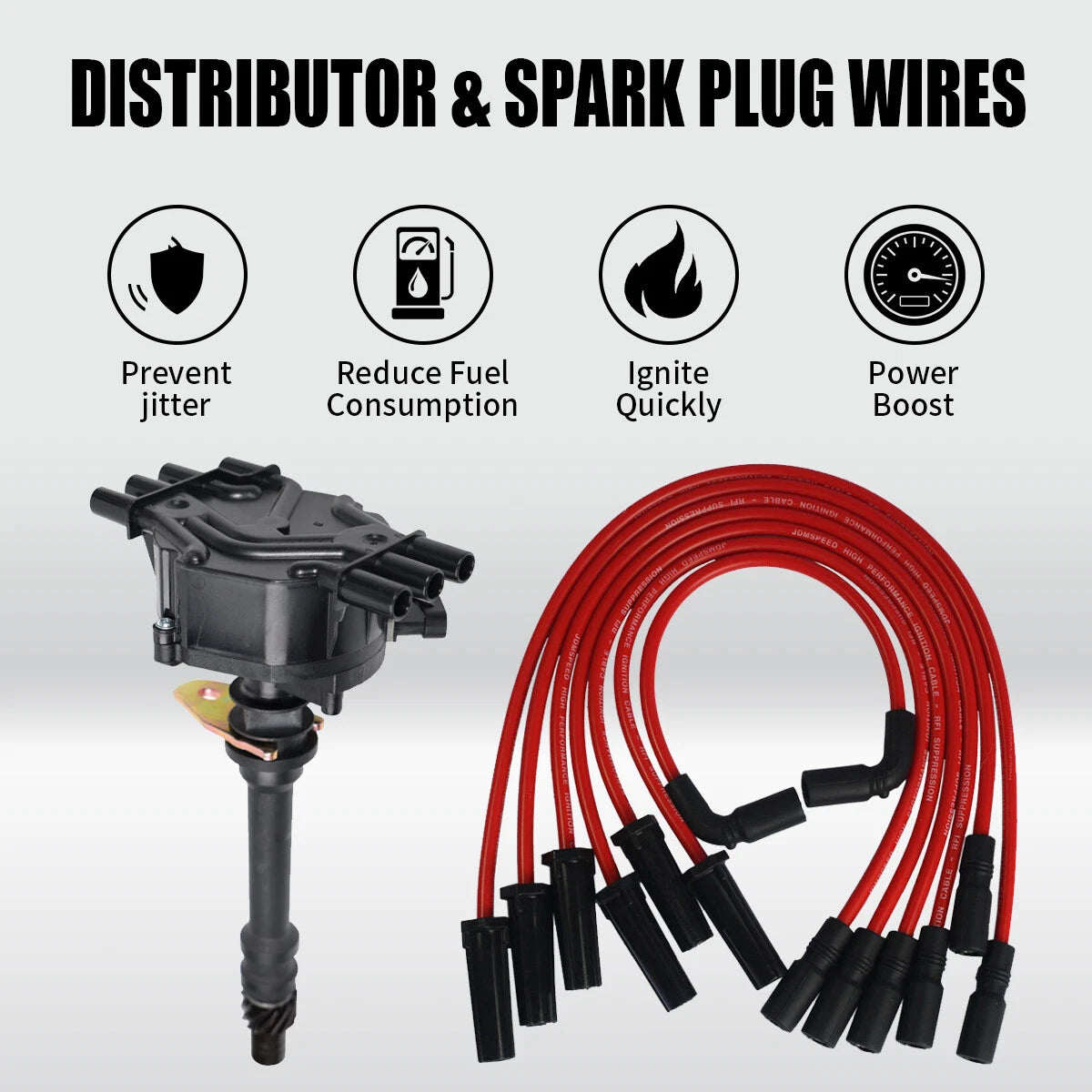 Distributor + Spark Wire for Chevy GMC Pickup Truck 4.3L Vortec (1996–2005) 12598210