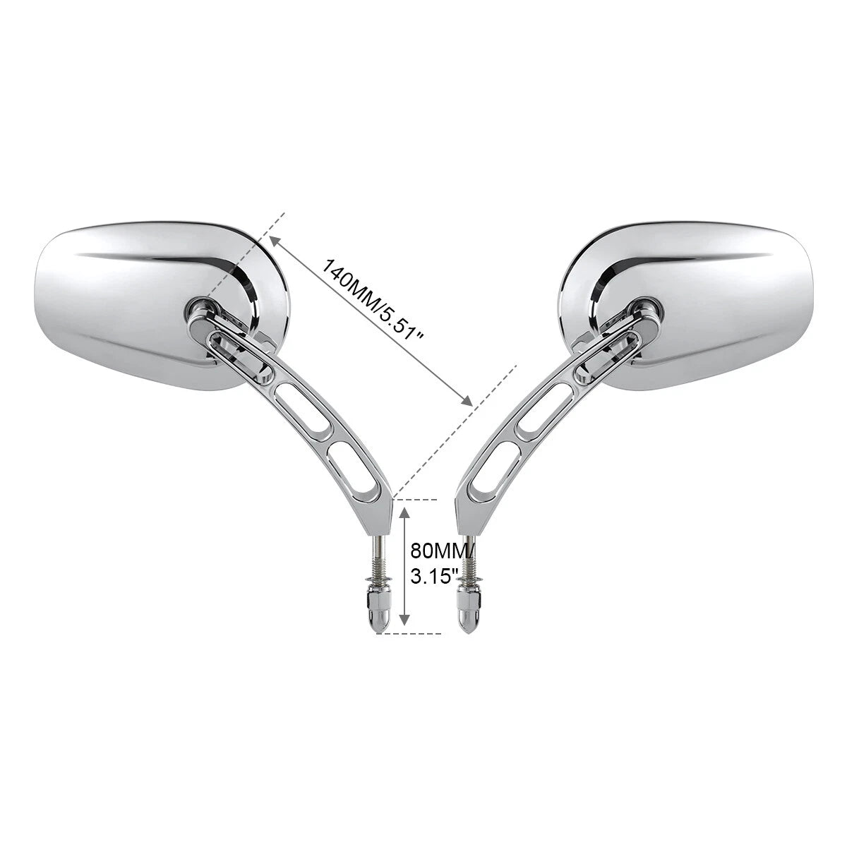 8mm Rearview Mirrors for Harley Sportster Iron 883 1200 (2004–2023)