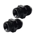 Black Aluminum AN10 Flare to 8AN ORB Male Fitting Adapter w/ O-Rings