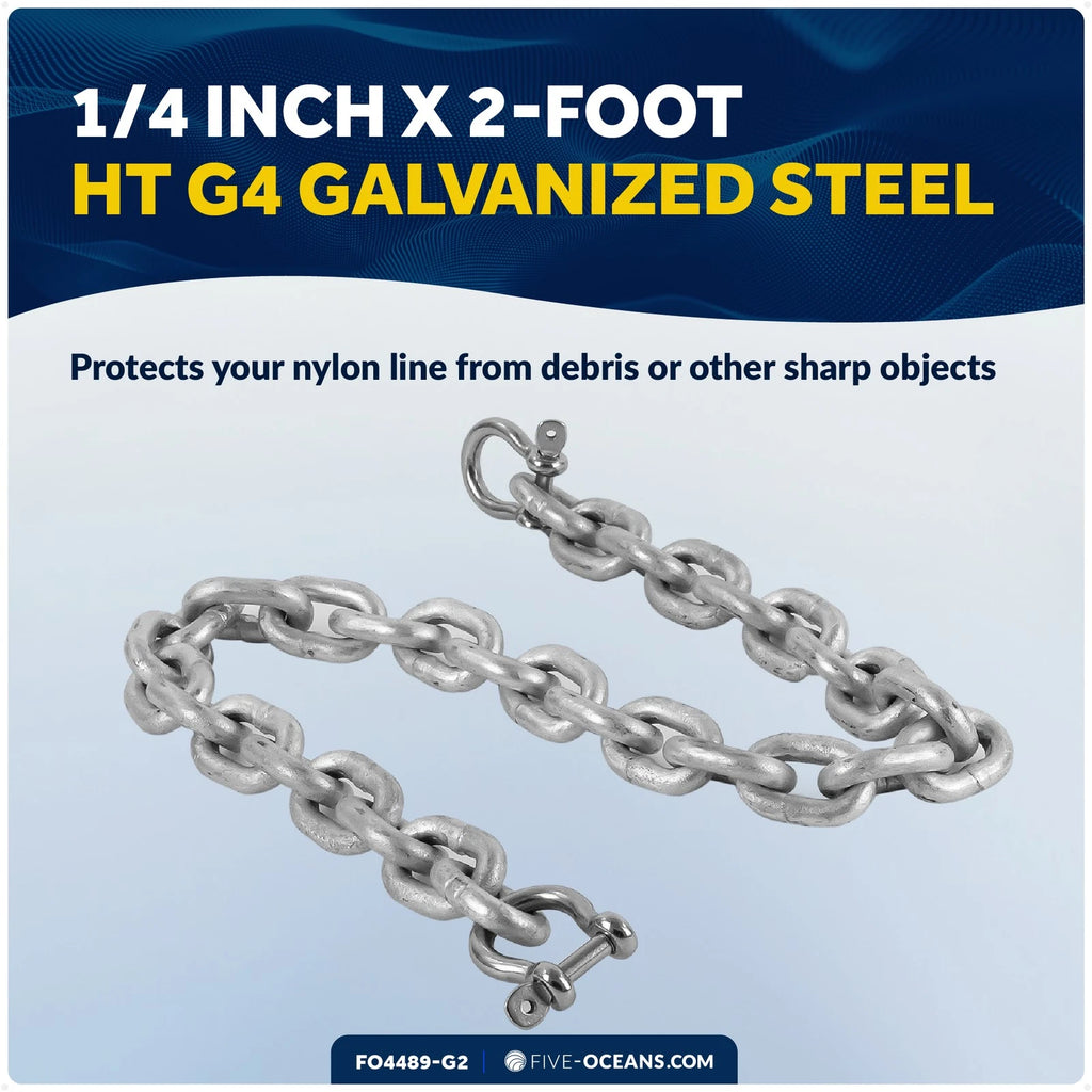 1/4" Boat Anchor Chain with 2 Shackles for Marine Use (HTG4)
