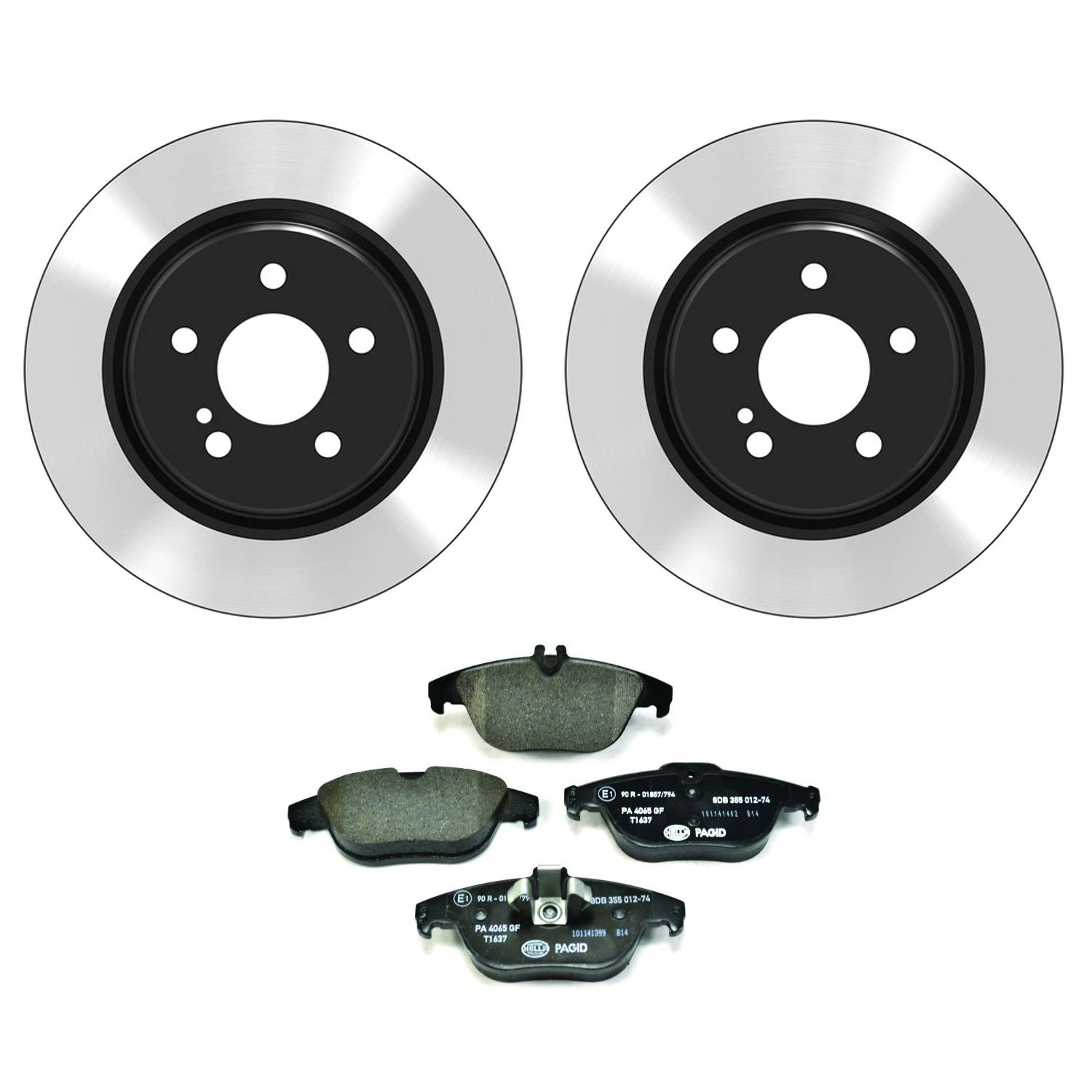 Wagner Rear Rotors & Hella Low-Met Disc Brake Pads Kit for Mercedes W204 C250 W213 E400 (2010–2020)