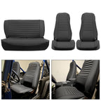 Set of 2 Black Front & Rear Seat Covers for Jeep Wrangler YJ (1987–1995) / CJ7 CJ8 (1976–1986)
