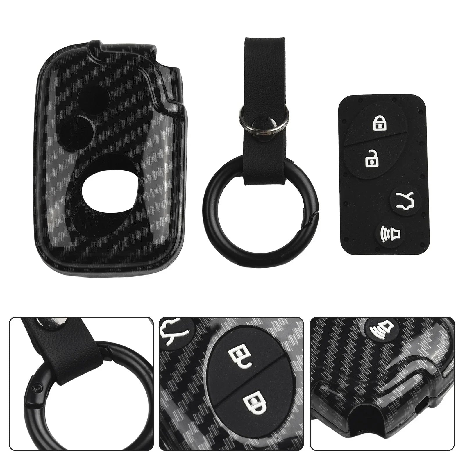 Key Cover Key Case Accessories Black 1 Pc