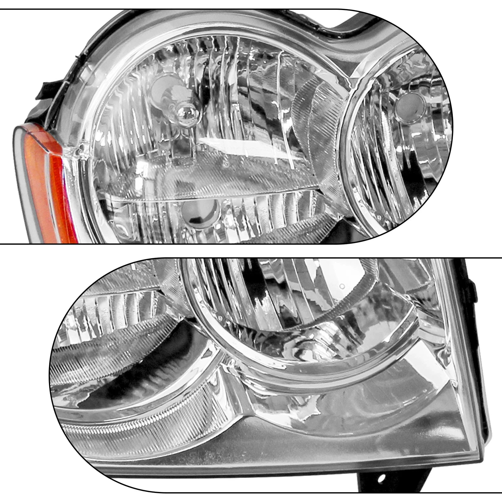 Set of 2 Headlights for Jeep Grand Cherokee (2005–2007)