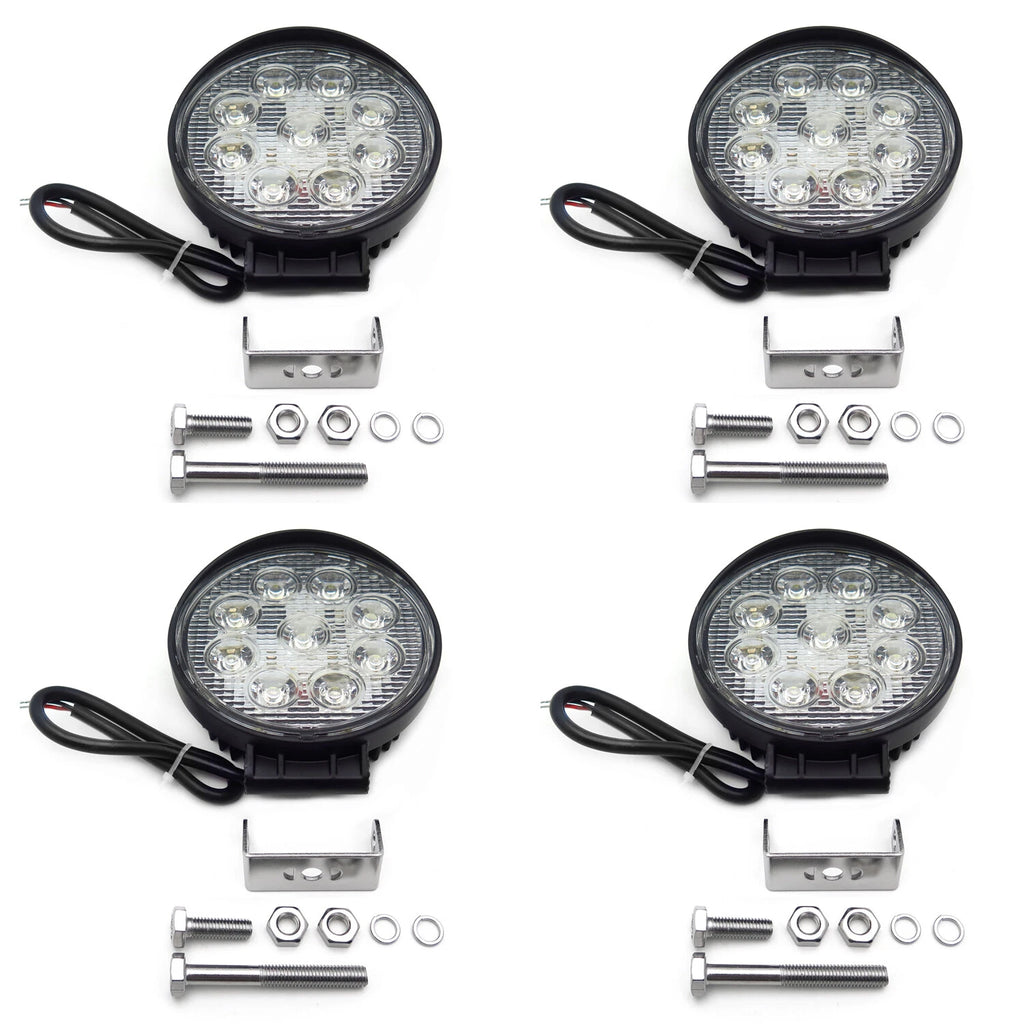 4X 27W Round Spot Beam LED Off Road Lights 12V 24V Universal