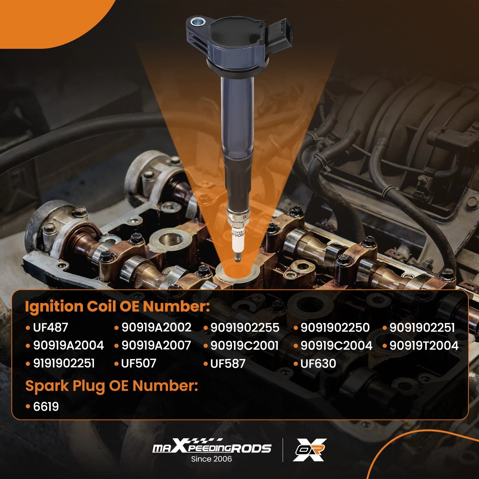 Set of 6 Ignition Coil Packs and Iridium Spark Plugs for Toyota Avalon Lexus ES350 (2005–2018)