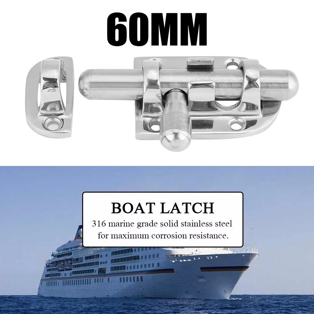 Stainless Steel Door Glass Lock Latch for Marine Boat (60mm)
