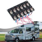 12 Gang Waterproof Rocker Switch Panel for RV Boat Truck (12V 24V)
