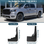 Mud Flaps Kit for Dodge Ram 1500 (2019–2024) No-Drill Splash Guards