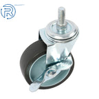 Set of 8 Heavy Duty 3 Inch Swivel Caster Wheels with Side Brake 3/8"-16×1"