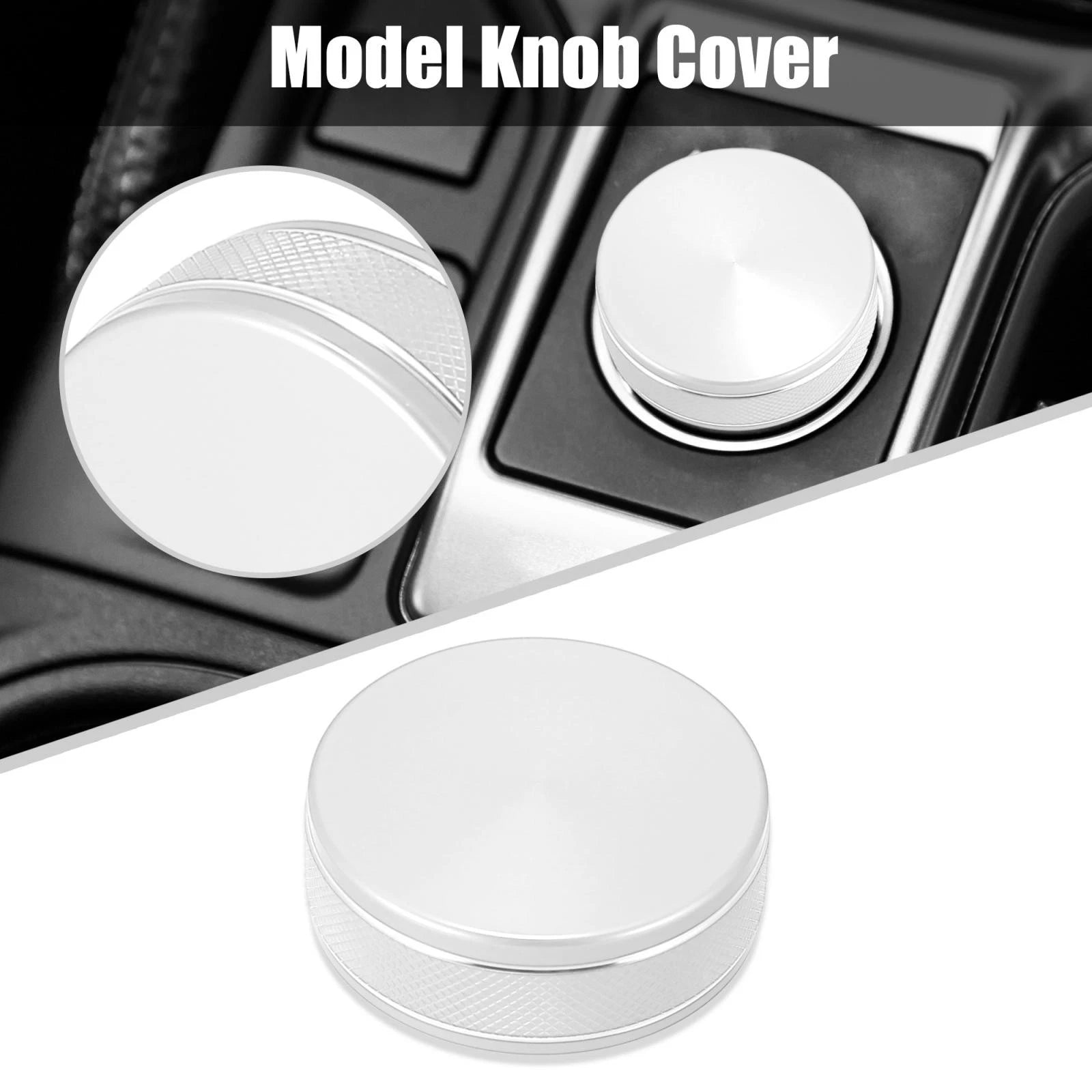Model Knob Cover for Subaru Forester Impreza XV Crosstrek (2019–2021) Silver Tone