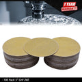 Set of 100 Hook Loop Sanding Discs 5" Grit 240