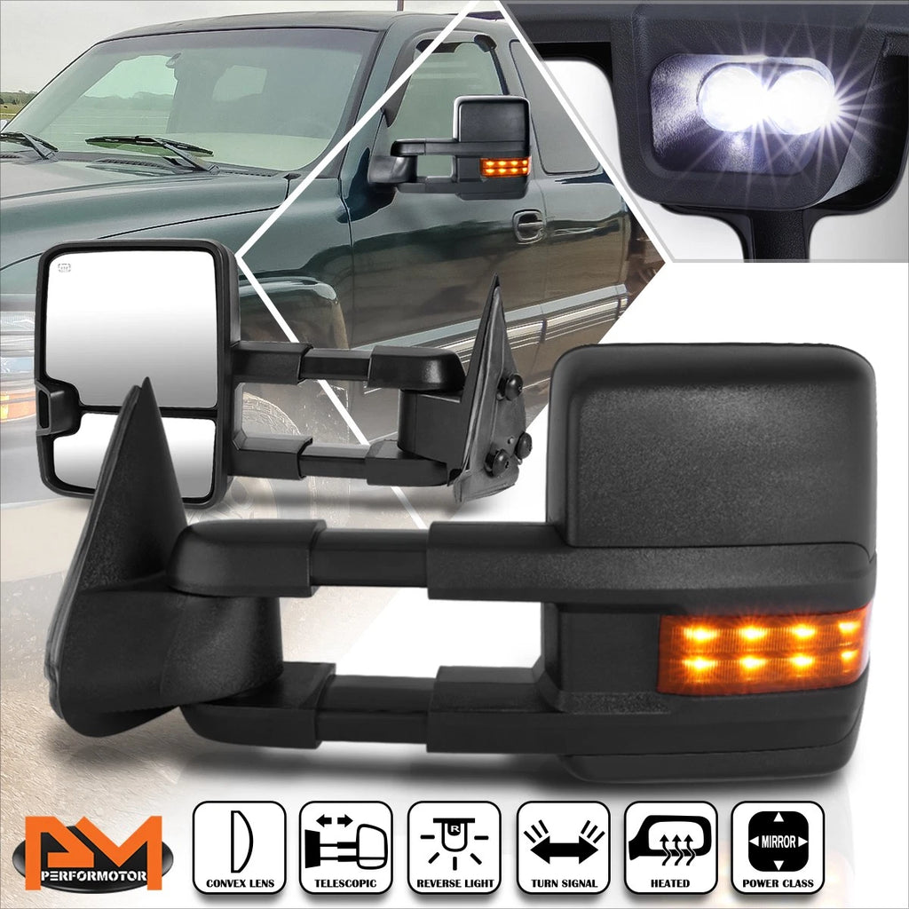 Set of 2 Power Heated Towing Mirrors for Silverado/Sierra (1999–2002) - LED Signal