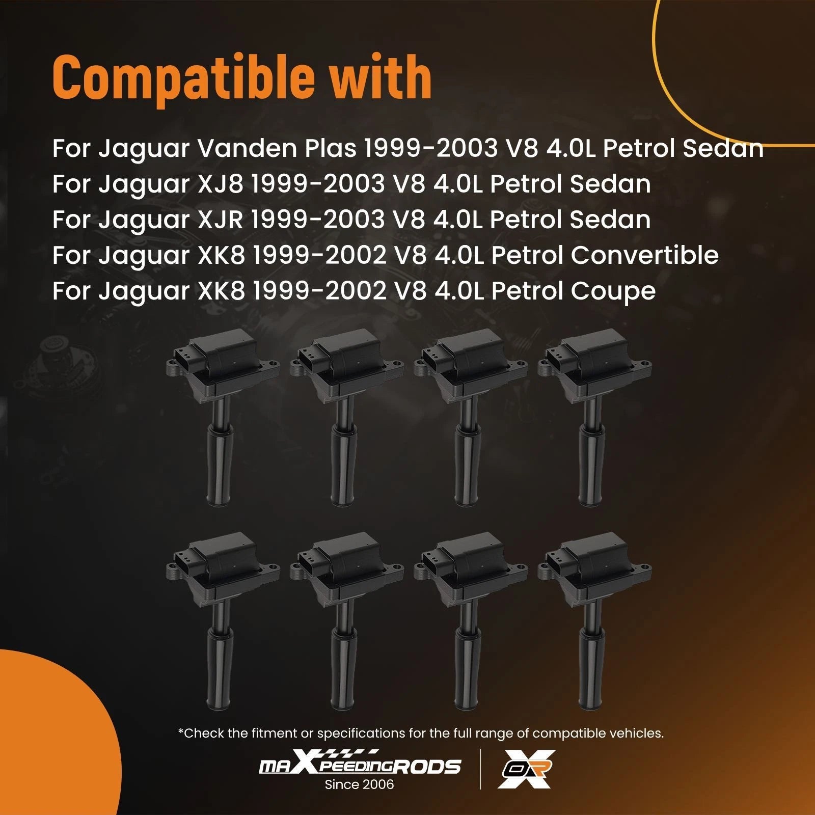 8PCS Ignition Coils for Jaguar XK8 XKR (1999–2002) UF415 C1323 UF-415