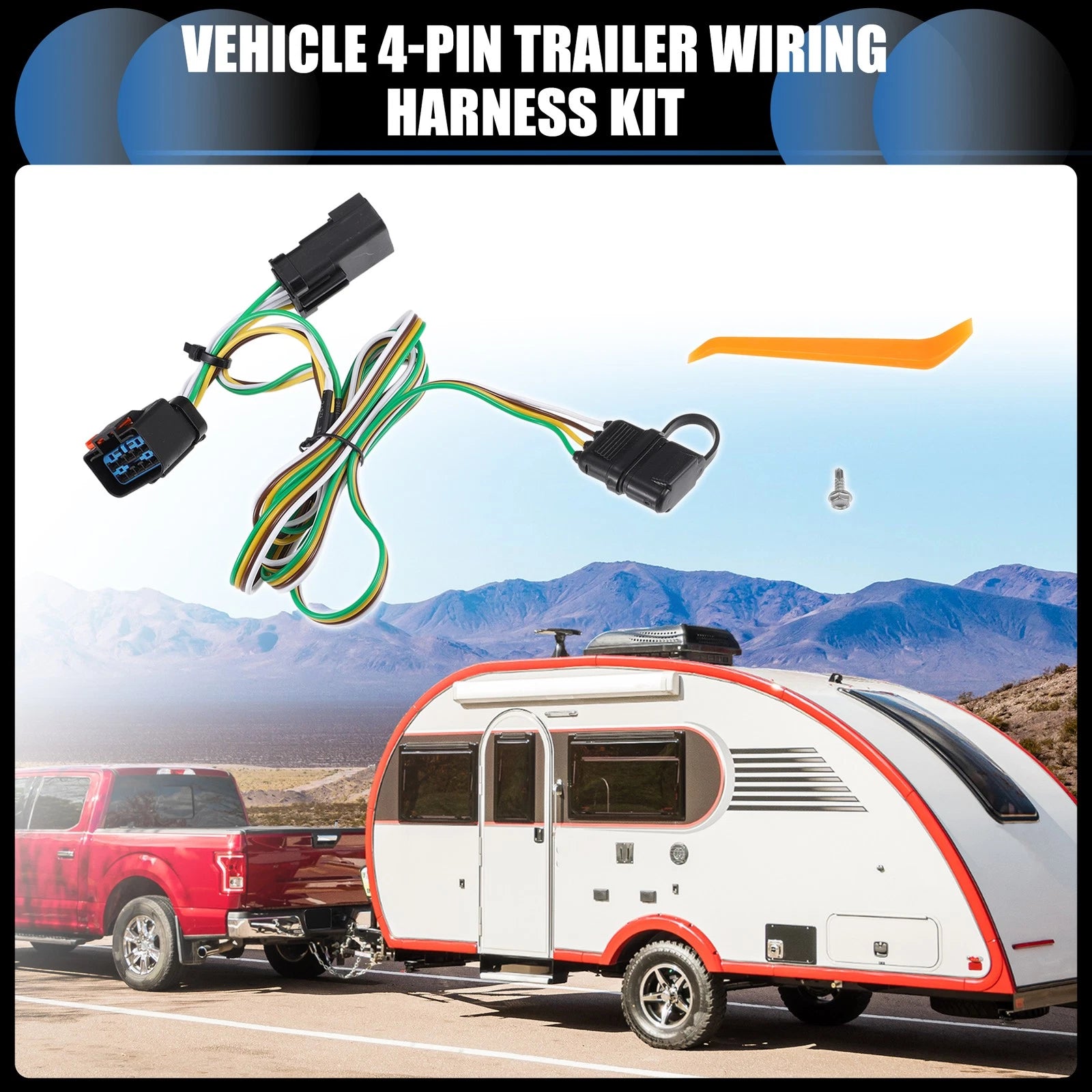 Set of 4-Pin Trailer Wiring Harness Kit for Dodge Ram 3500 (2010)