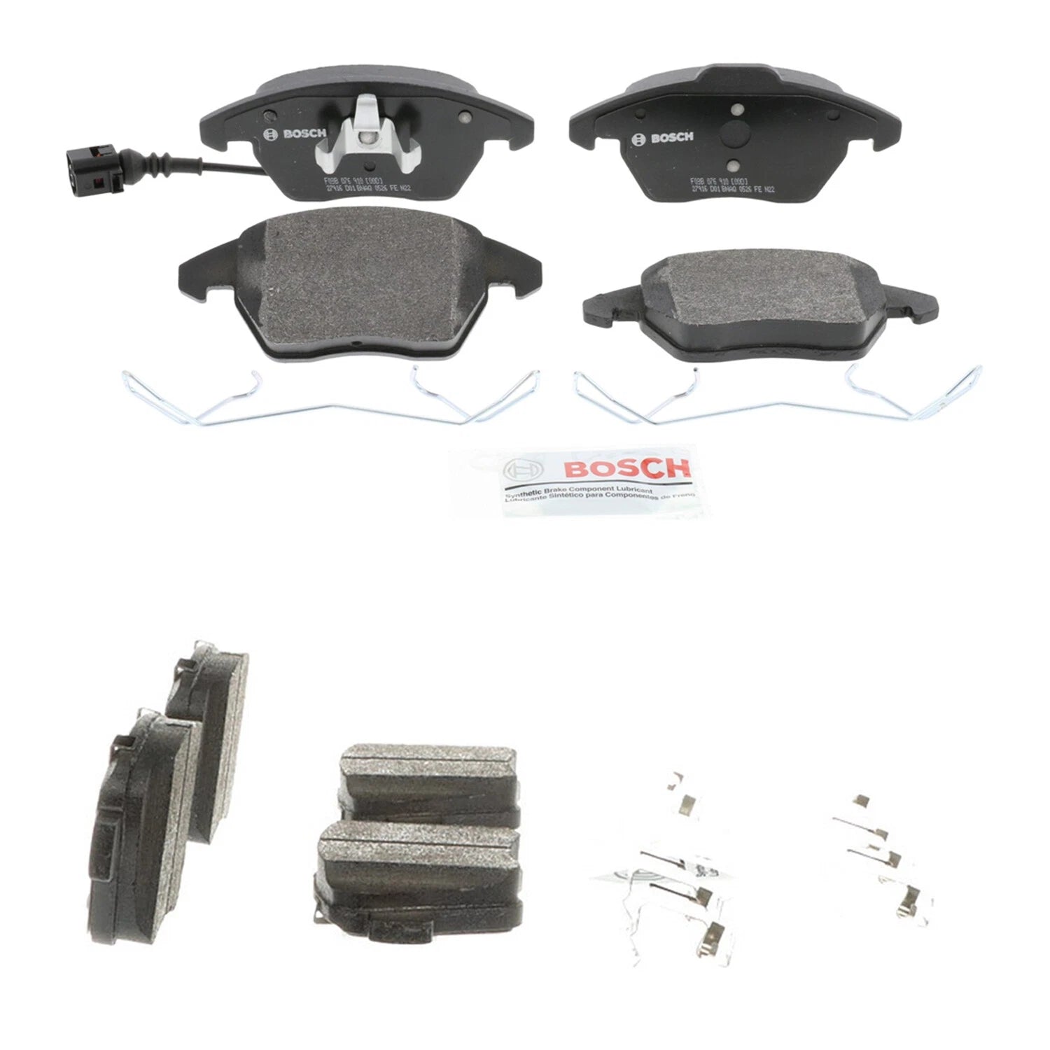 Set of 4 Bosch Quietcast Disc Brake Pads for Audi A3, VW Beetle, Golf, Jetta (2006–2016)