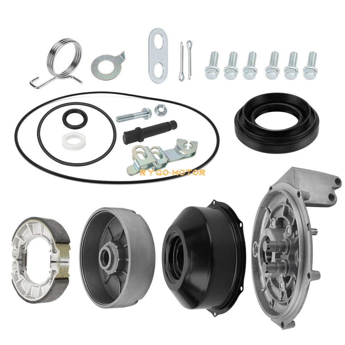 Rear Brake Drum Hub Plate Cover Shoes Kit for Honda TRX400FA/FGA (2004–2007)