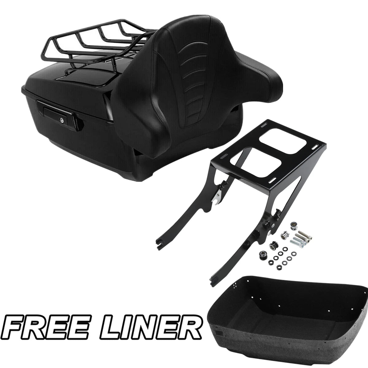 2X King Trunk Mount Rack Pad for Harley Heritage Classic (2018–2025) Black
