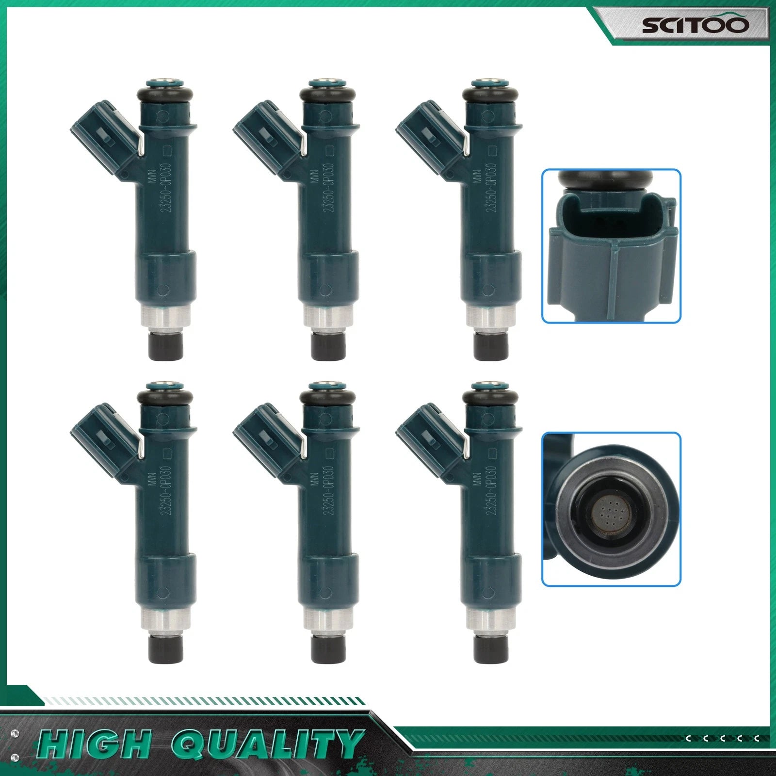 Set of 6 Fuel Injectors for Toyota Tundra 4.0L (2007–2011) Tacoma 4.0L (2006–2015)