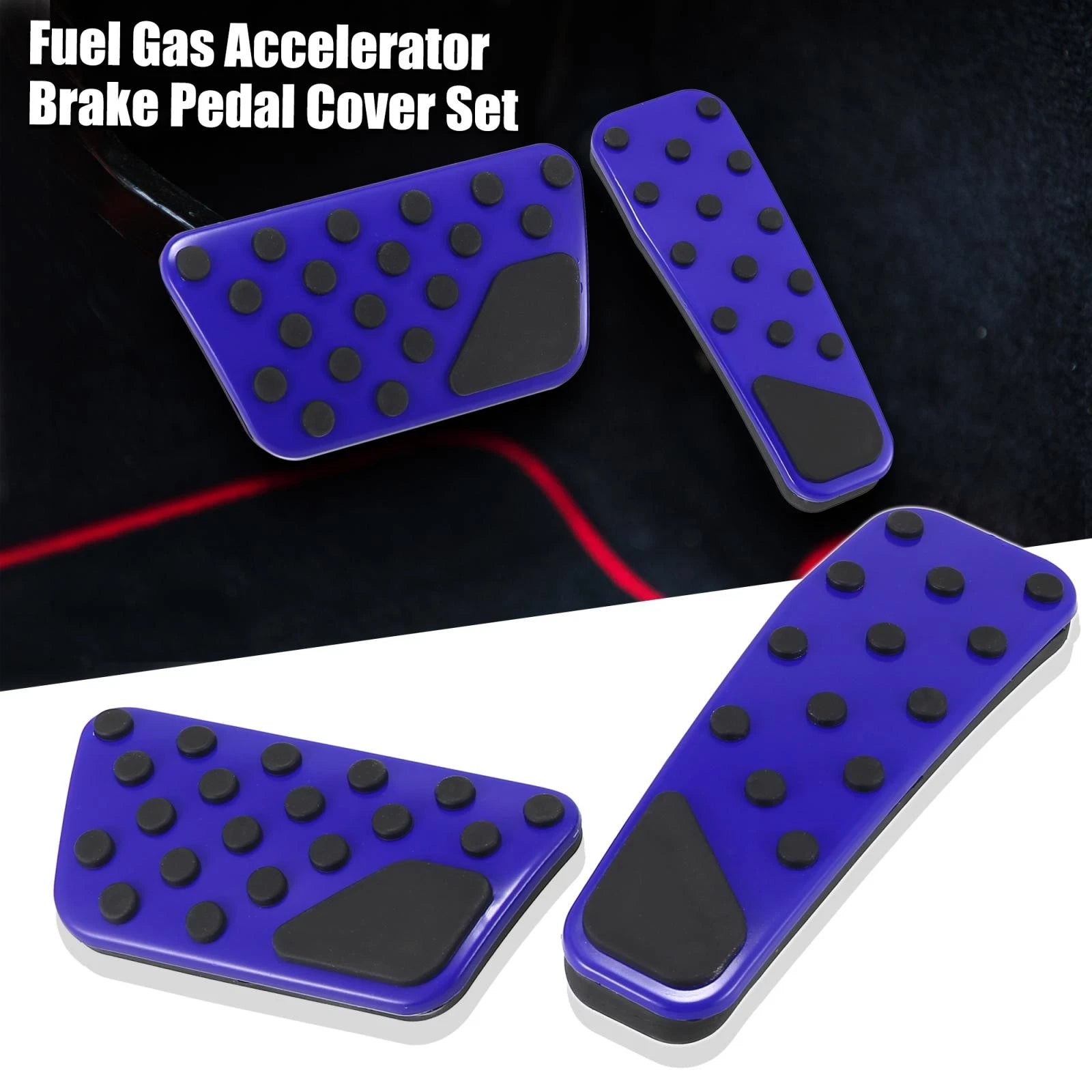 Set of 2 Blue Brake Gas Accelerator Pedal Covers for Dodge Charger (2009–2019)