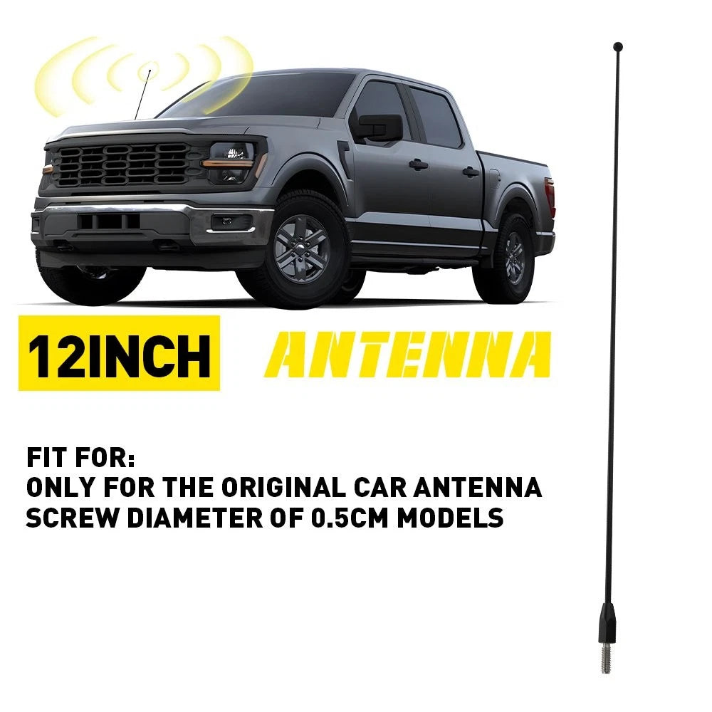 12" Black Spring Stainless AM/FM Antenna Mast for Ford F-250 (2017–2024)