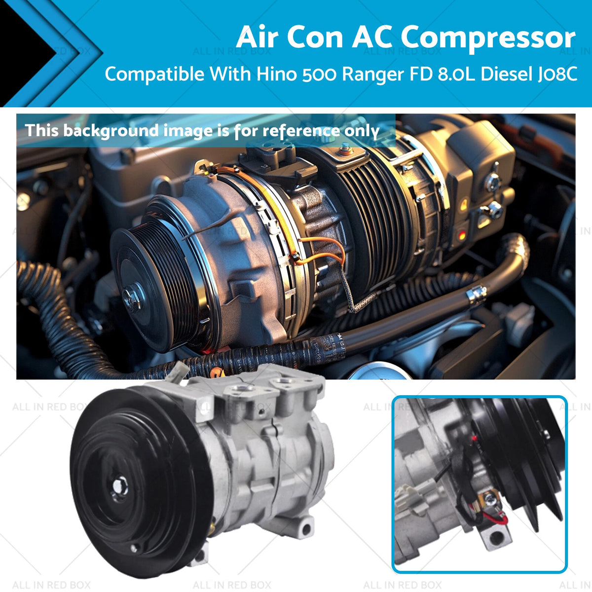 Air Con Compressor for Hino 500 Ranger FD 8.0L Diesel J08C (1997–2002)