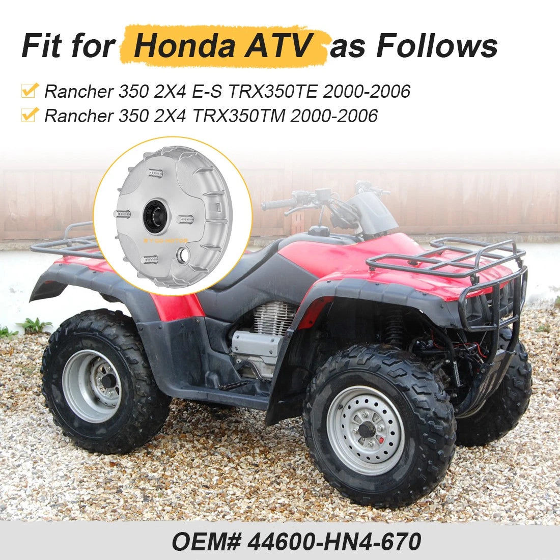 Front Brake Drum for Honda Rancher 350 2X4 TRX350TM (2000–2006) 44600-HN4-670