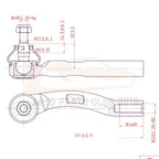 2X Front Outer Tie Rod Links for Nissan Sentra (2007-2012)