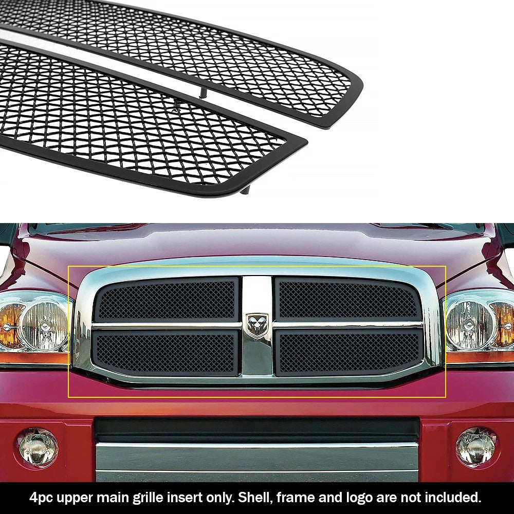 Upper Steel Black Mesh Grille Insert for Dodge Ram (2006-2008)