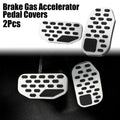 2X Brake Gas Accelerator Pedal Covers for Ford F150 (2022) - Silver Tone 718844648431