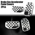 2X Brake Gas Accelerator Pedal Covers for Ford F150 (2022) - Silver Tone 718844648431