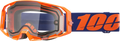 100% Armatic Enduro Goggle for Offroad Racing (Clear, Neon Orange)