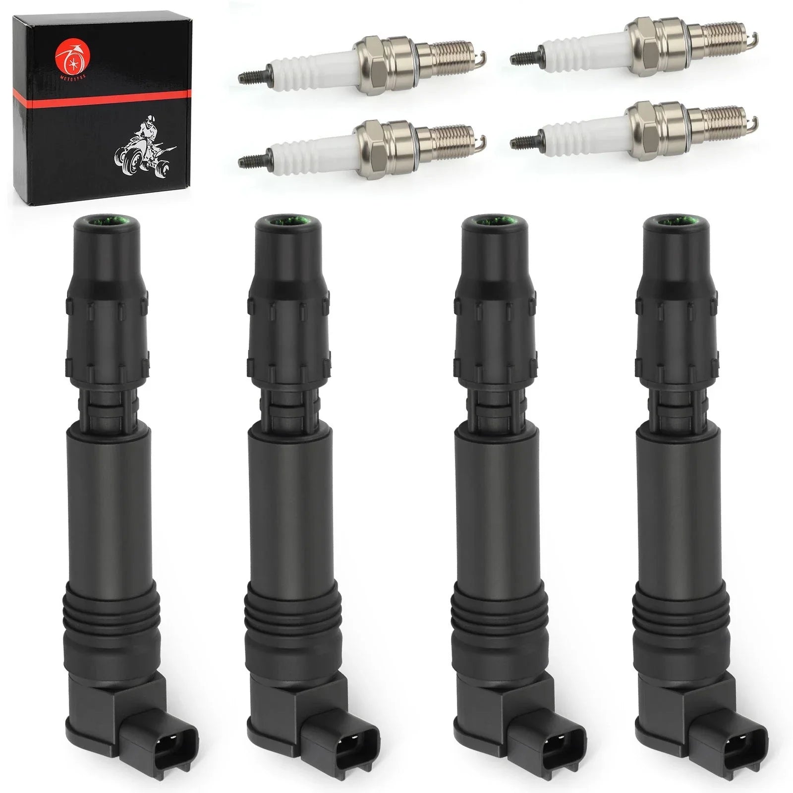 4Pcs Ignition Stick Coils w/ Iridium Spark Plug for Honda CBR600F (2002–2006)