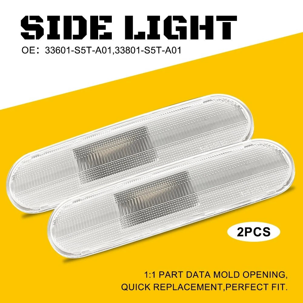 2X Chrome Front/Rear Bumper Side Marker Light 44962 for Honda Civic Si EP3 (2001–2005)