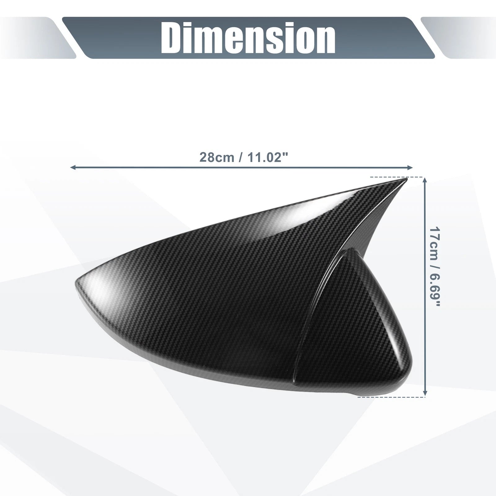 Pair Rearview Mirror Cover Overlay for Volkswagen Golf MK7 (2015–2021) Carbon Fiber