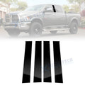 Piano Black Window Pillar Posts Door Trim Cover Kit for Dodge Ram 1500 (2009–2018)