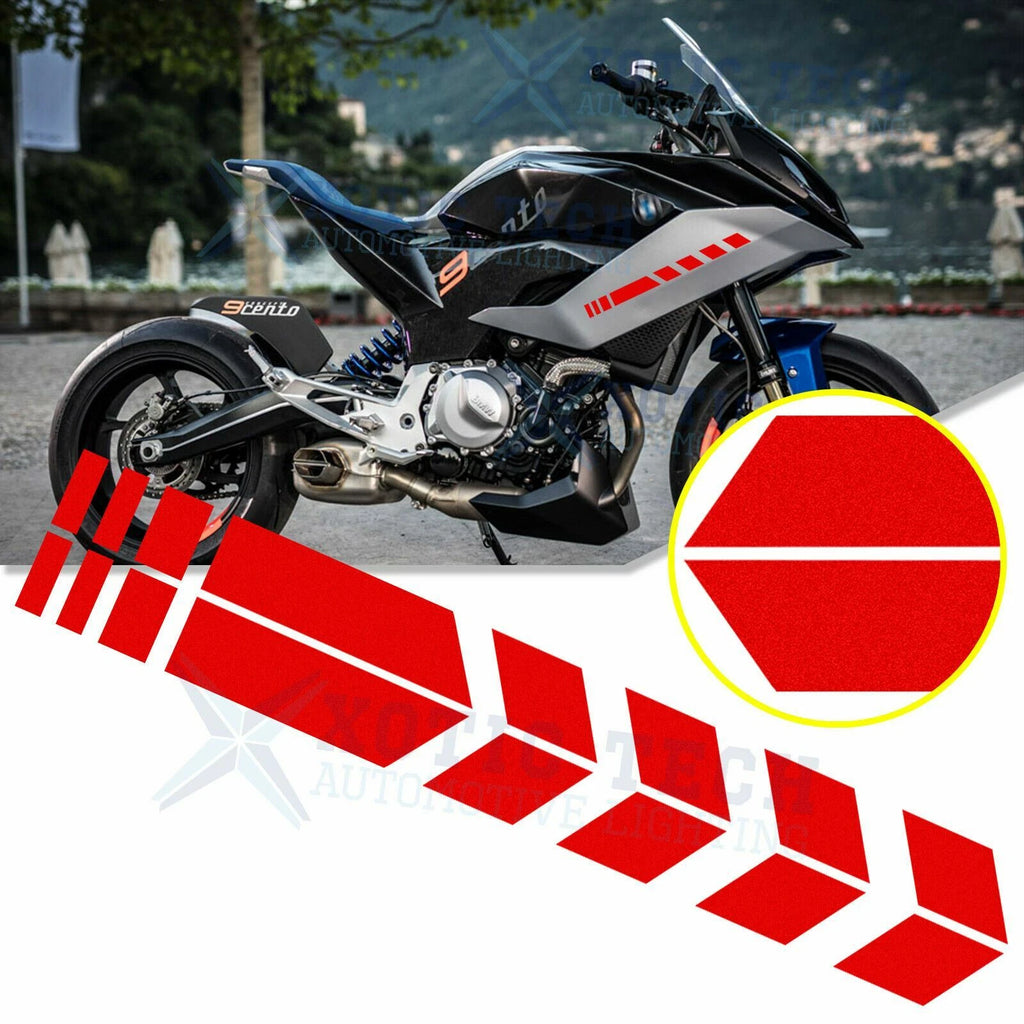 Racing Red Reflective Arrow Stripe Pattern Stickers for BMW Motorcycle (2010–2020)