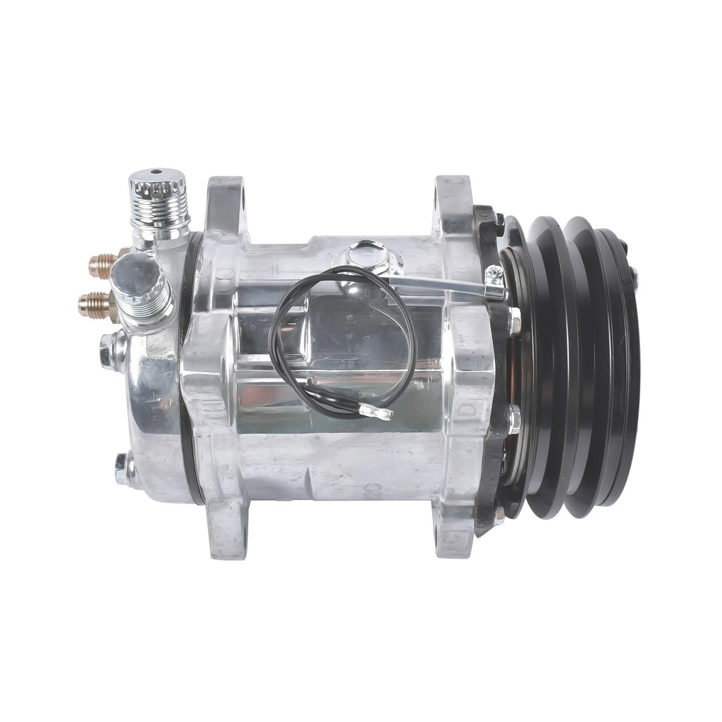 A/C Compressor for Sanden 508 Style V-Belt (12V, Chrome)