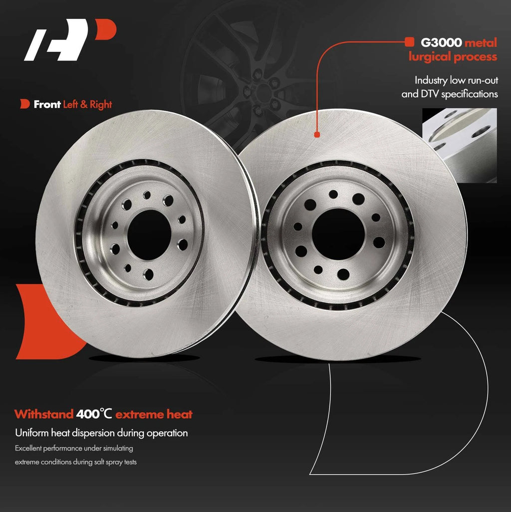 Front Disc Brake Rotors & Ceramic Pads for Jeep Cherokee (2014-2022)